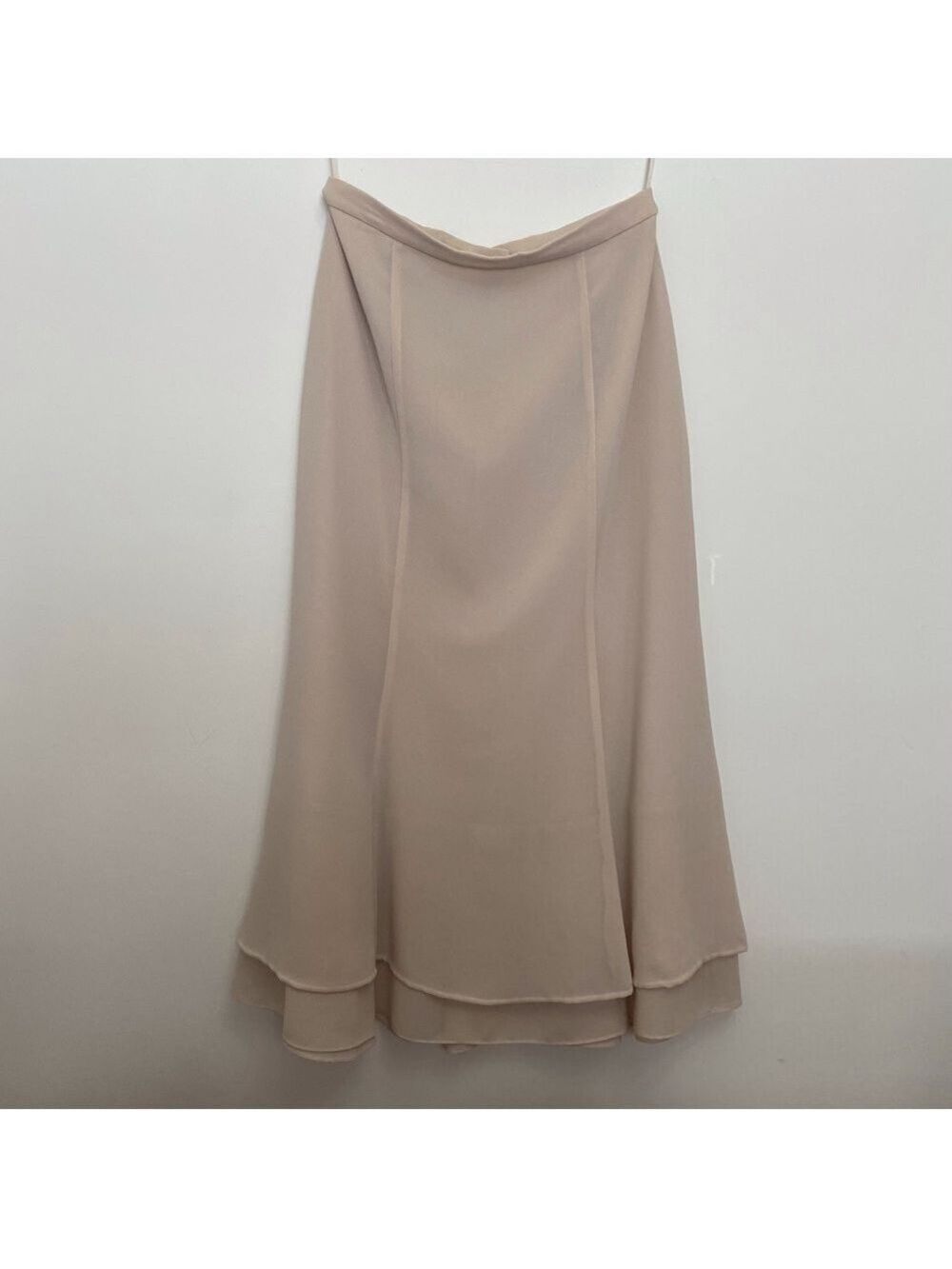 Joseph Ribkoff Nude Crepe Midi Skirt Size 8 Romantic Feminine Oldies Chic - Picture 4 of 12